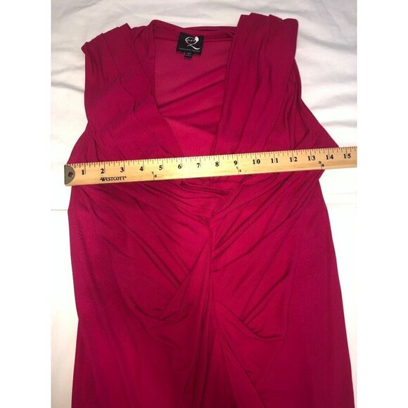 Alexander McQueen Size 38 IT 4 or 6 US Dress Draped Midi Knit Sleeveless Magenta - Picture 8 of 11